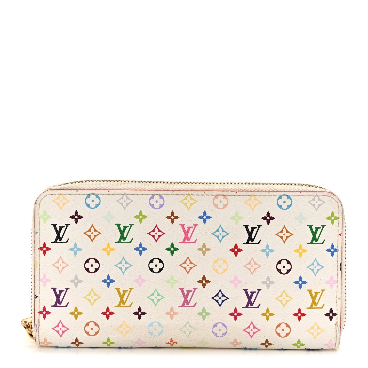 Louis Vuitton Monogram Multicolor Zippy Wallet White Litchi