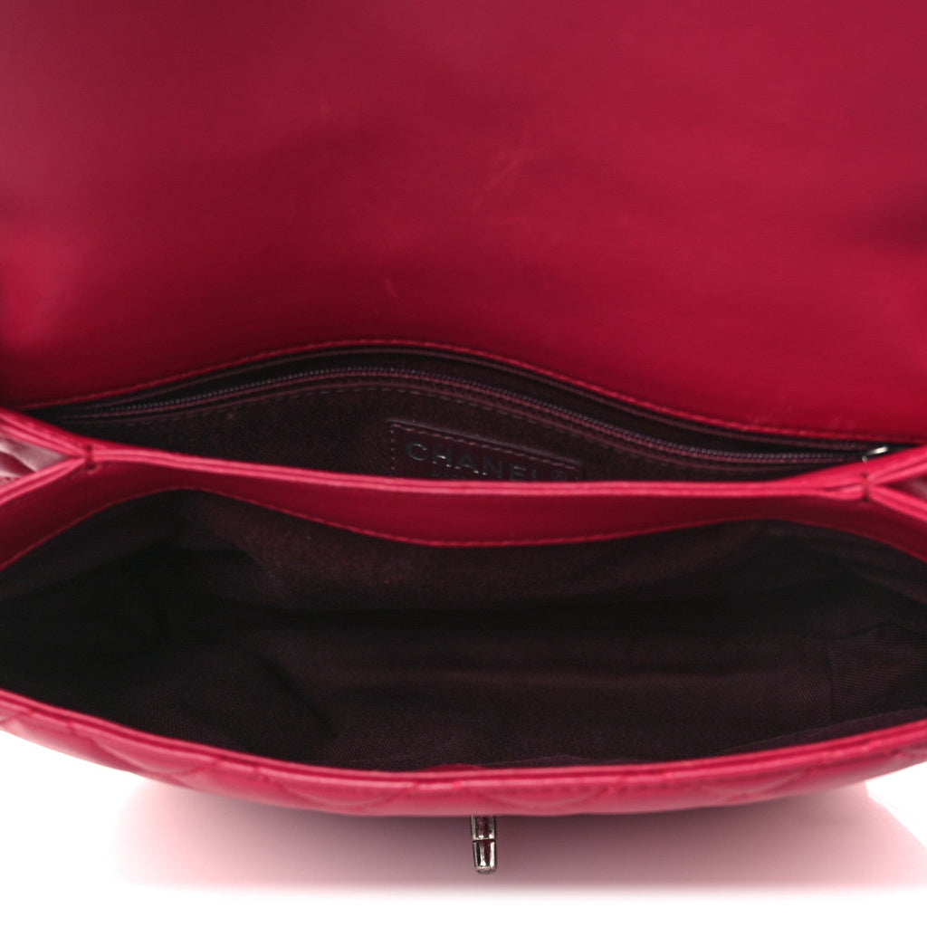Chanel Lambskin Quilted Large Daily Supple Flap Dark Pink