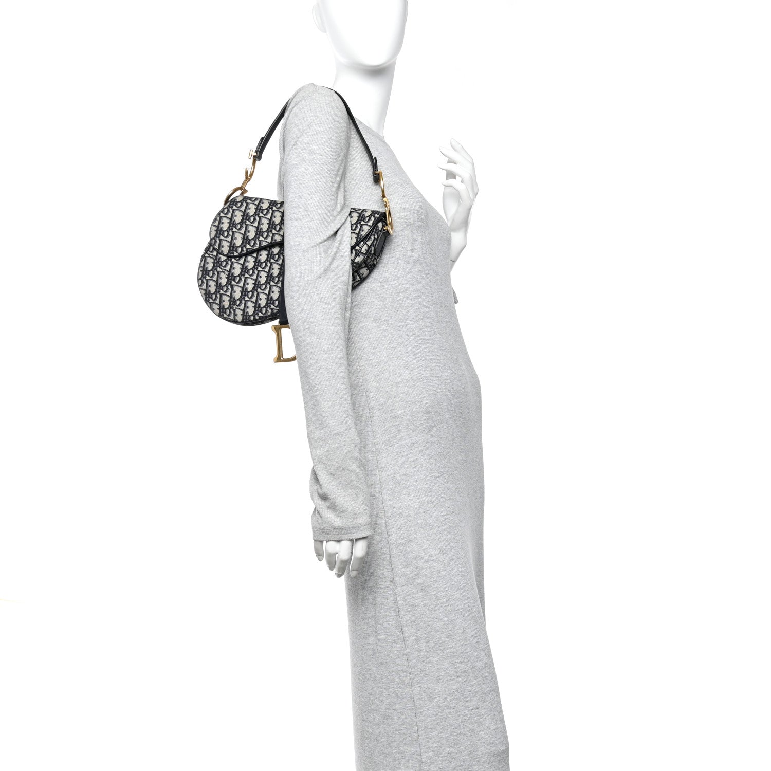 Christian Dior Oblique Saddle Bag Blue