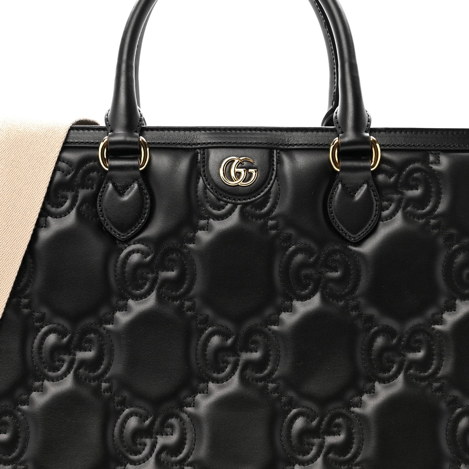 Gucci Calfskin GG Matelasse Tote Bag Black