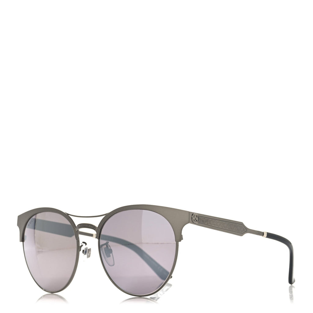 Gucci Metal Round GG0075SK Sunglasses Silver