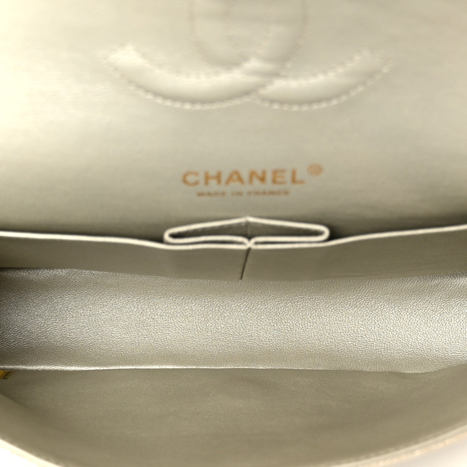 Chanel Metallic Canvas Quilted Medium Double Flap Light Gold