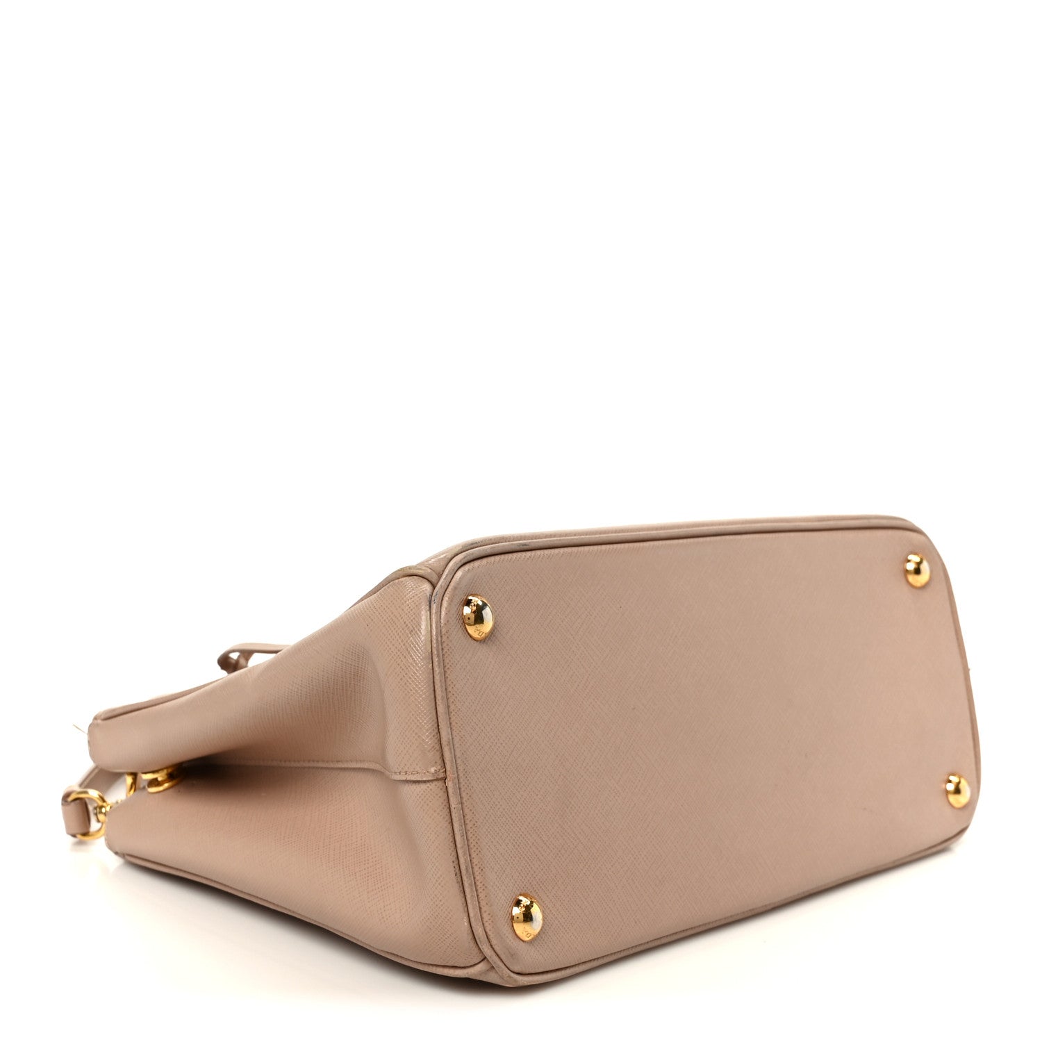 Prada Saffiano Small Galleria Double Zip Tote Cammeo