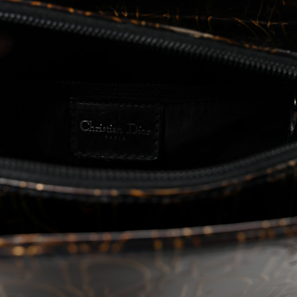 Christian Dior Patent Ultimate Medium Lady Dior Brown