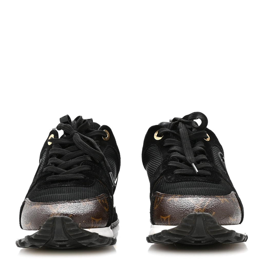 Louis Vuitton Suede Monogram Run Away Sneakers 36.5 Black
