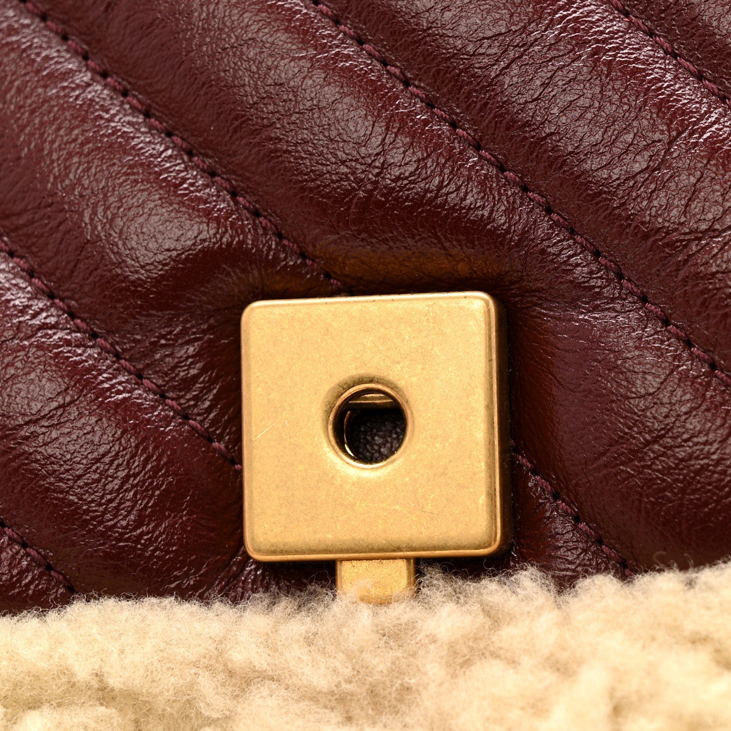 Gucci Azalea Calfskin Wool Matelasse Diagonal Small GG Marmont Shoulder Bag Sand Desert