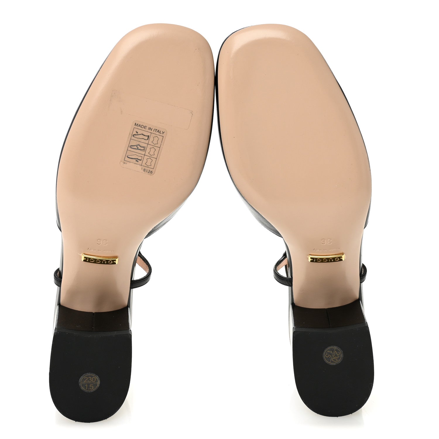 Gucci Malaga Kid Horsebit 70mm Slingback Pumps 36  Black