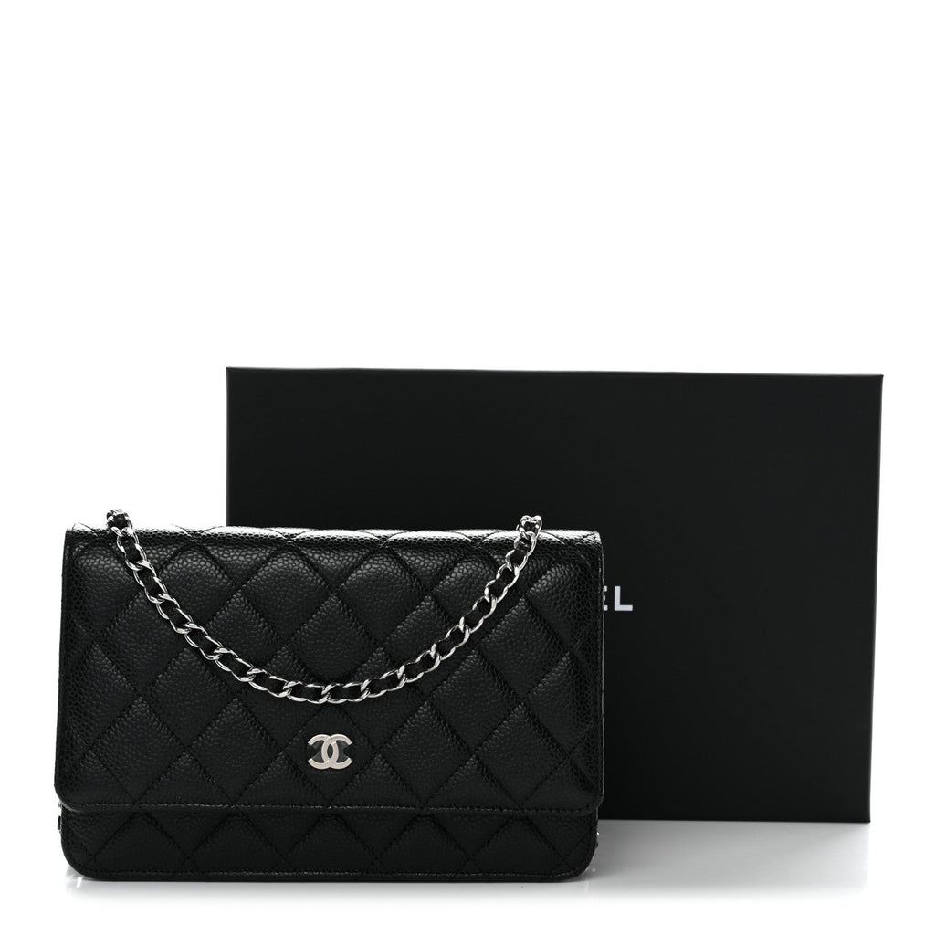 Chanel Caviar Quilted Wallet On Chain WOC Black
