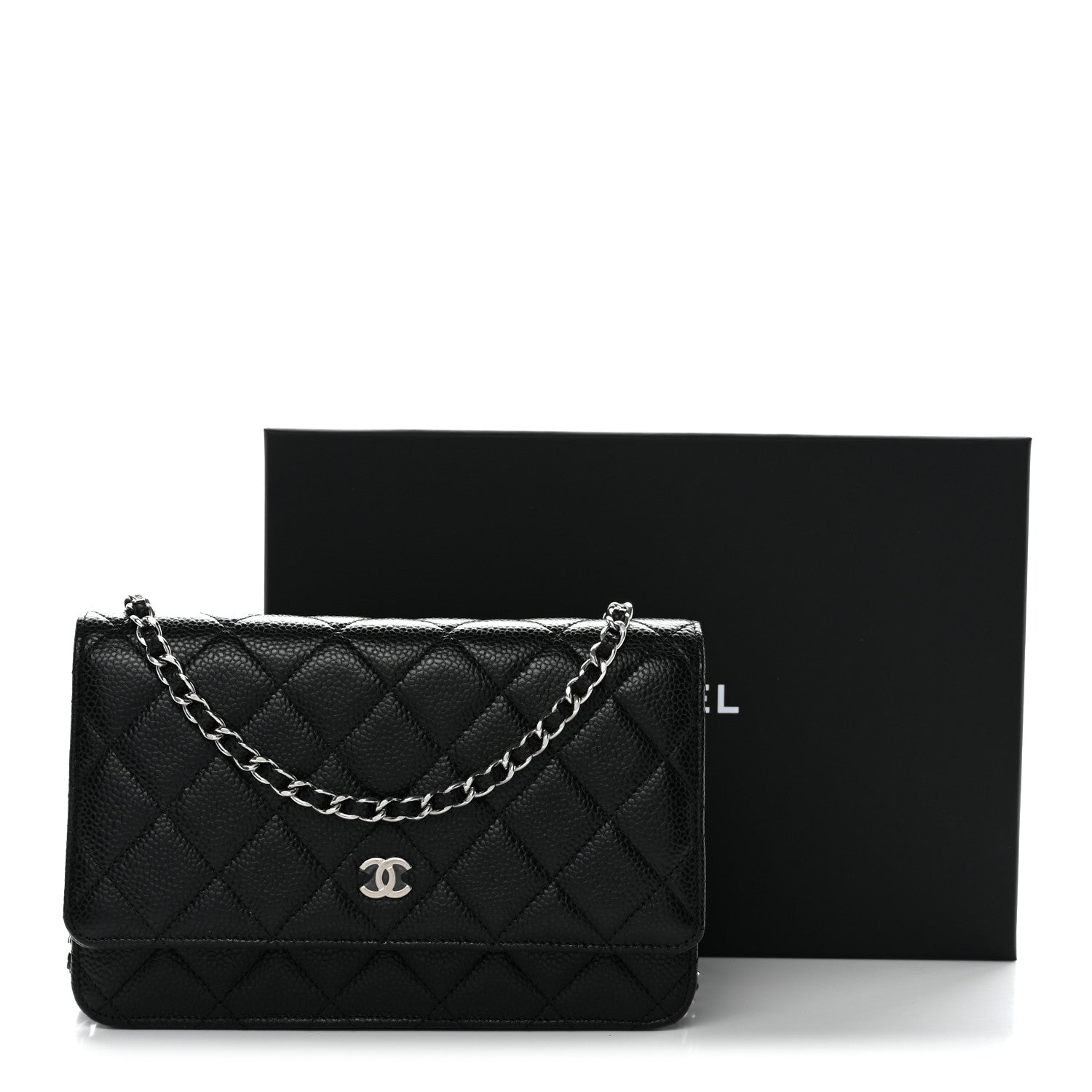 Chanel Caviar Quilted Wallet On Chain WOC Black