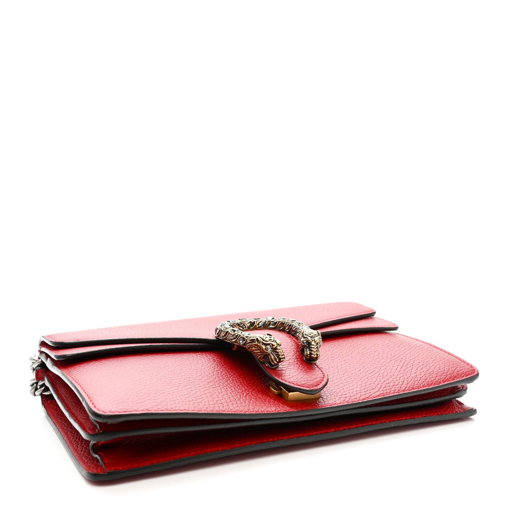 Gucci Dollar Calfskin Swarovski Crystal Small Dionysus Shoulder Bag Hibiscus Red