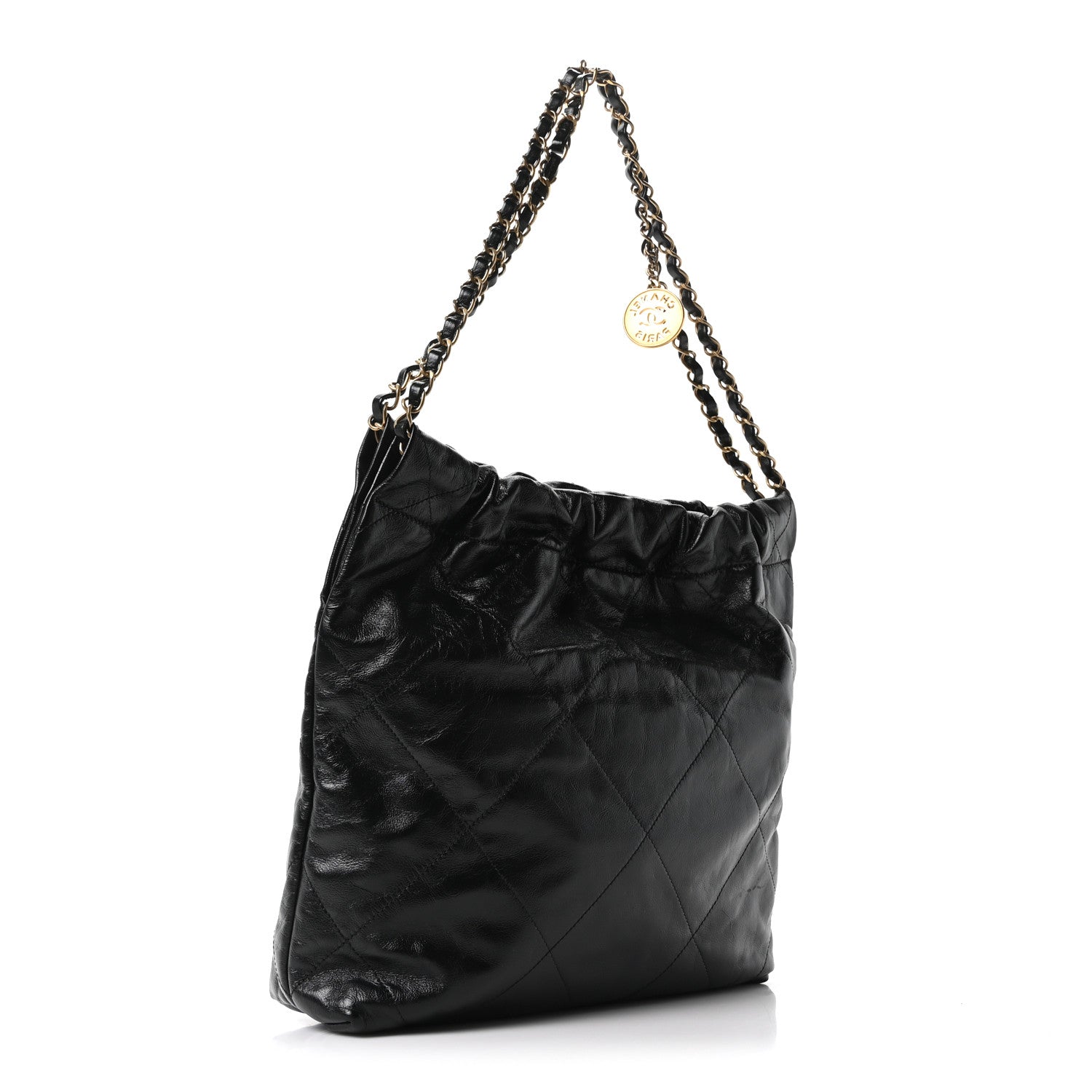 Chanel Shiny Calfskin Quilted Small Chanel 22 Black
