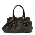 Prada Tessuto Nylon Jacquard Logo Tote  Bruciato Sughero