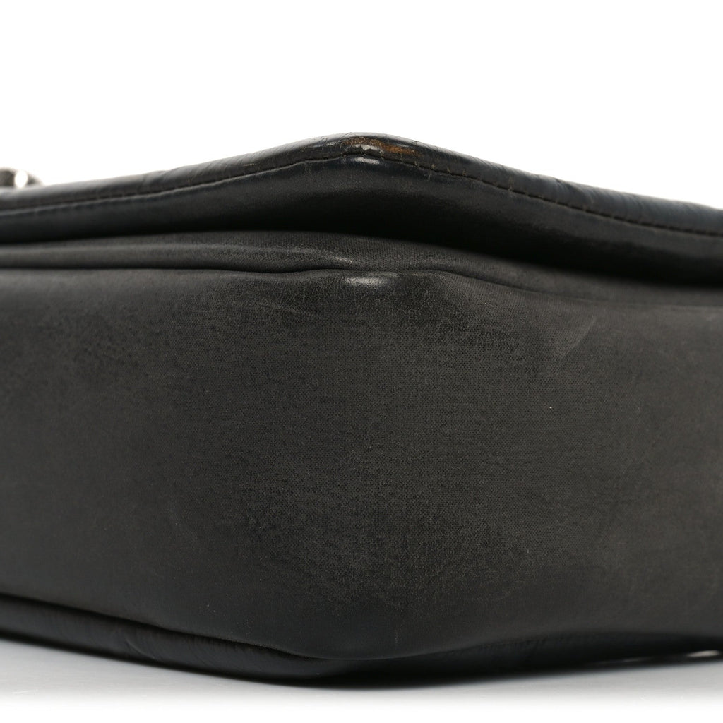 Chanel Calfskin Diamond Embossed Medium New Chic Flap Dark Grey