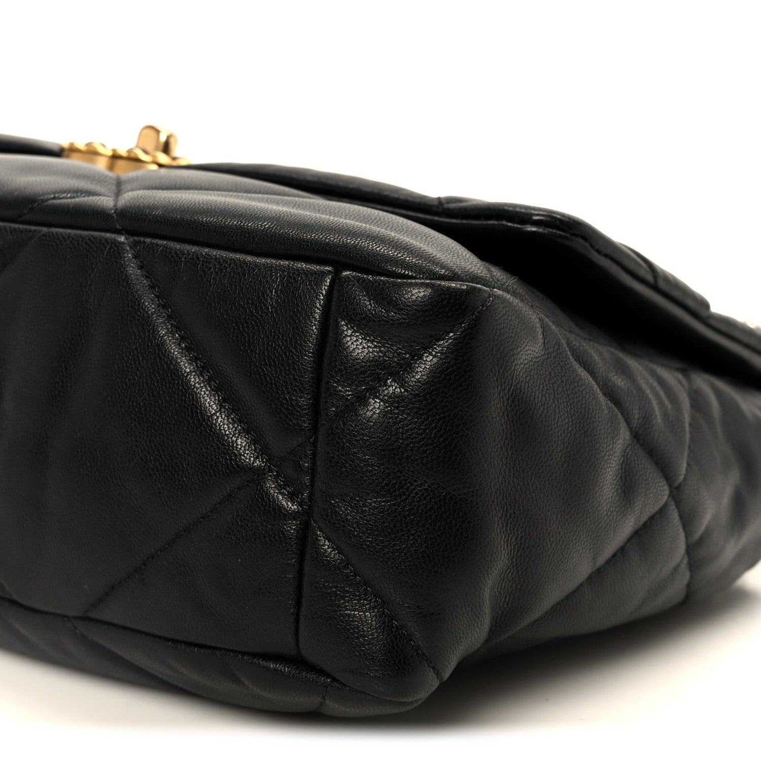 Chanel Goatskin Quilted Large Chanel 19 Flap Black