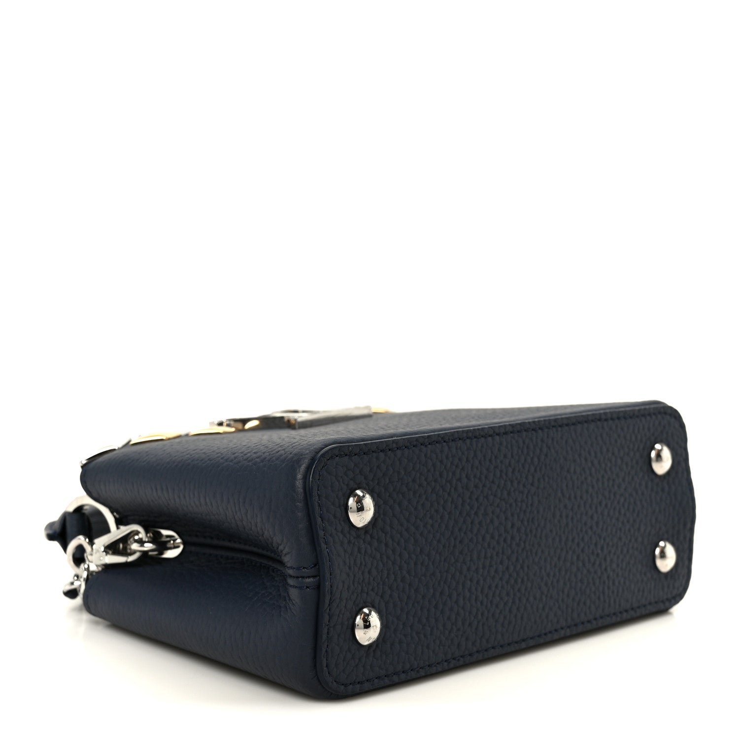 Louis Vuitton Taurillon Embellished Malletage Crown Mini Capucines Navy
