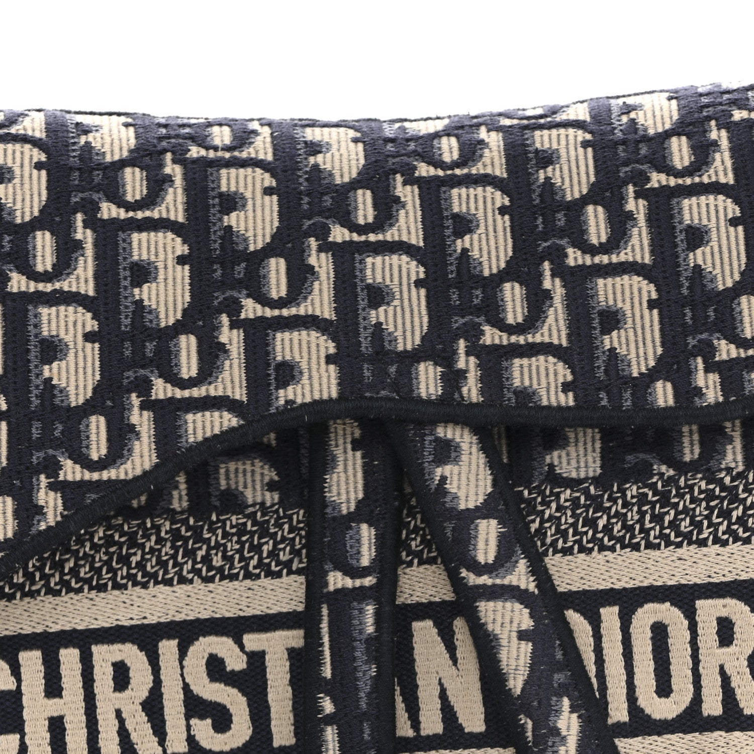 Christian Dior Oblique Embroidered Saddle Bag Blue