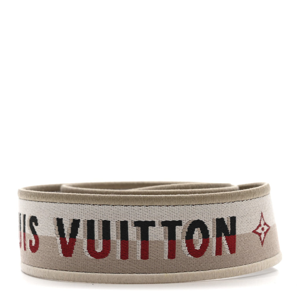 Louis Vuitton Jacquard Speedy Bandouliere 20 Shoulder Strap Beige White