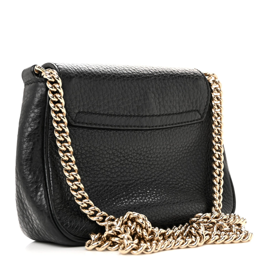 Gucci Pebbled Calfskin Small Soho Flap Crossbody Black