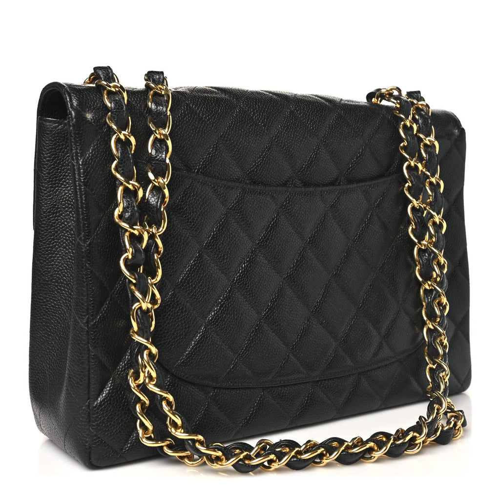 Chanel Caviar Jumbo Single Flap Black
