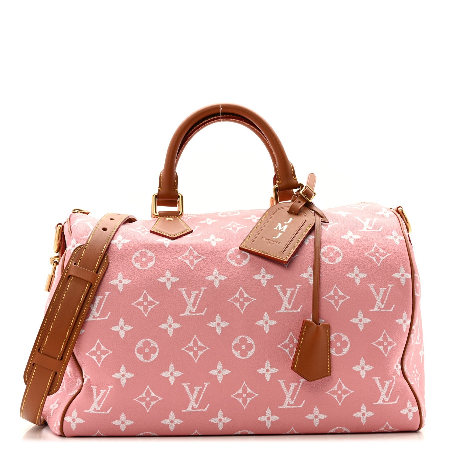 Louis Vuitton Calfskin Monogram Speedy P9 Bandouliere 40 Pink Sakura