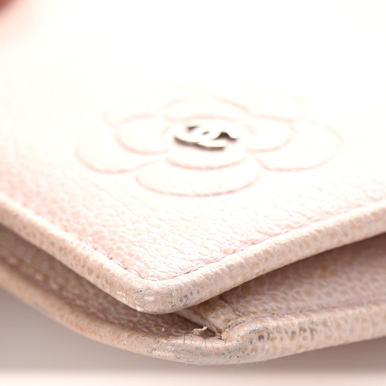Goatskin Camellia Yen Wallet Pink