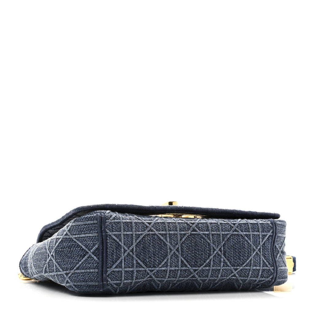 Christian Dior Denim Cannage Small Caro Bag Blue