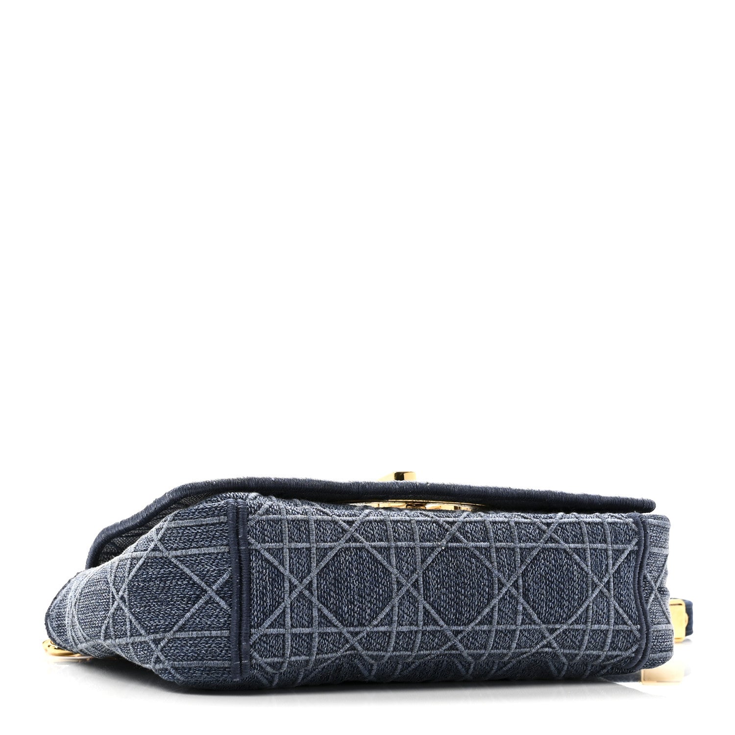Christian Dior Denim Cannage Small Caro Bag Blue