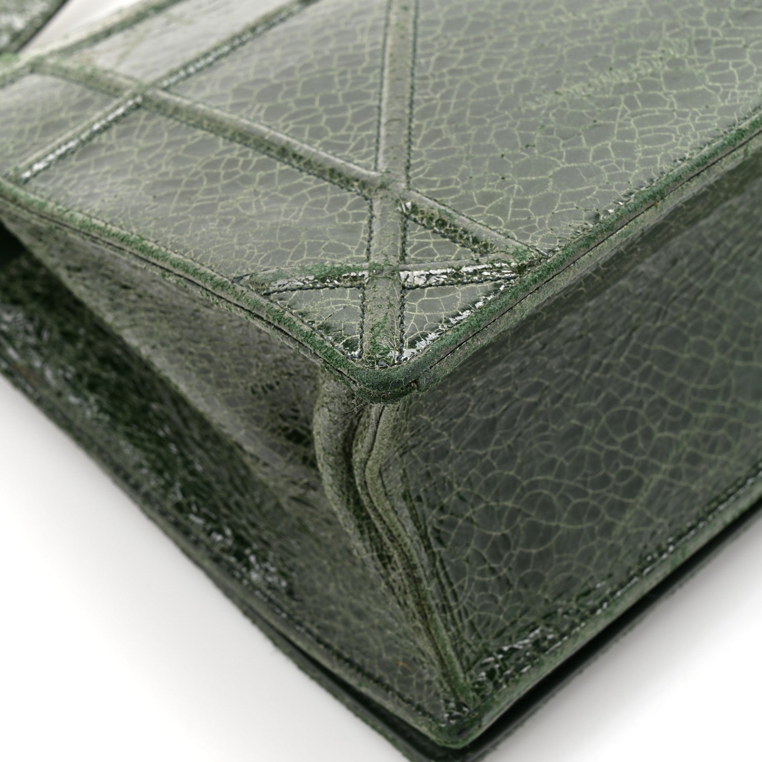 Christian Dior Ceramic Effect Deerskin Large Diorama Flap Bag Malachite Green