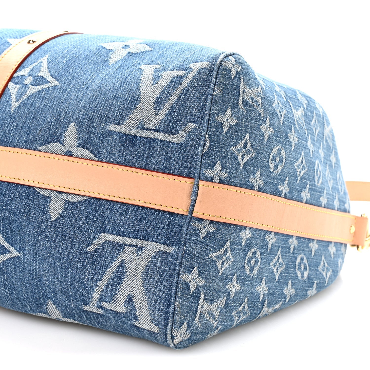 Louis Vuitton Denim Monogram New LV Remix Keepall Bandouliere 45 Blue