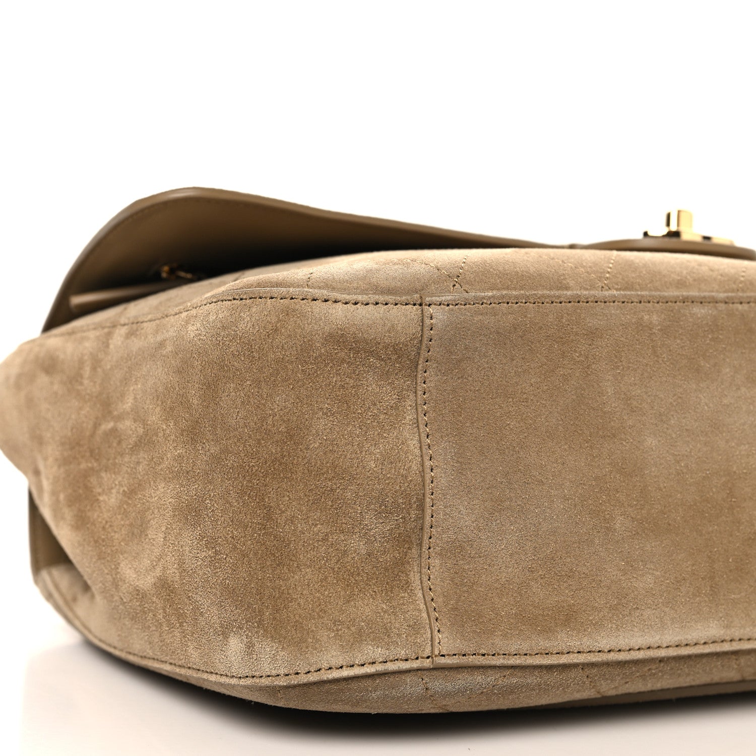 Chanel Suede Calfskin Small Souplissimo Maxi Flap Dark Beige