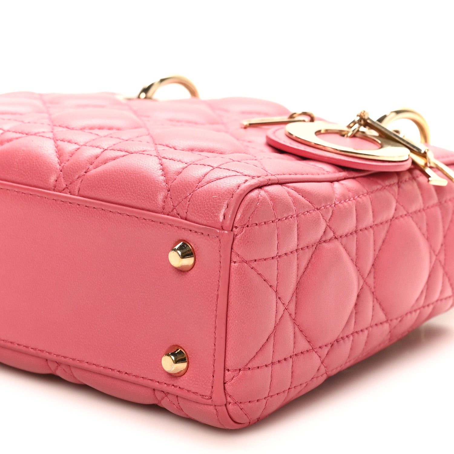 Christian Dior Lambskin Cannage Mini Lady Dior Pink