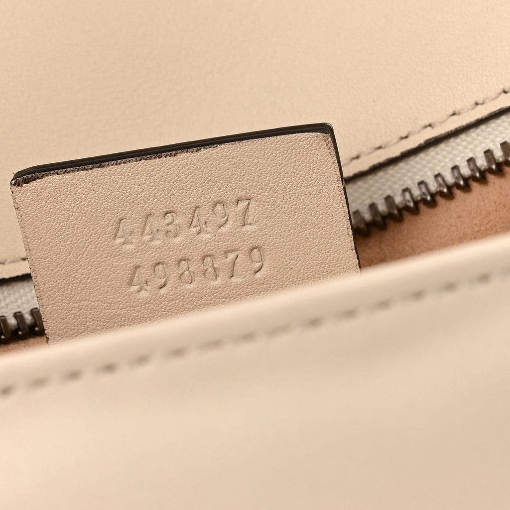 Gucci Calfskin Matelasse Small GG Marmont Shoulder Bag White