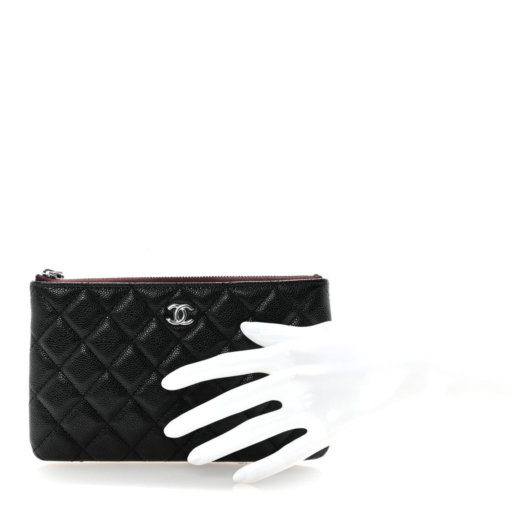 Caviar Quilted Cosmetic Case Black