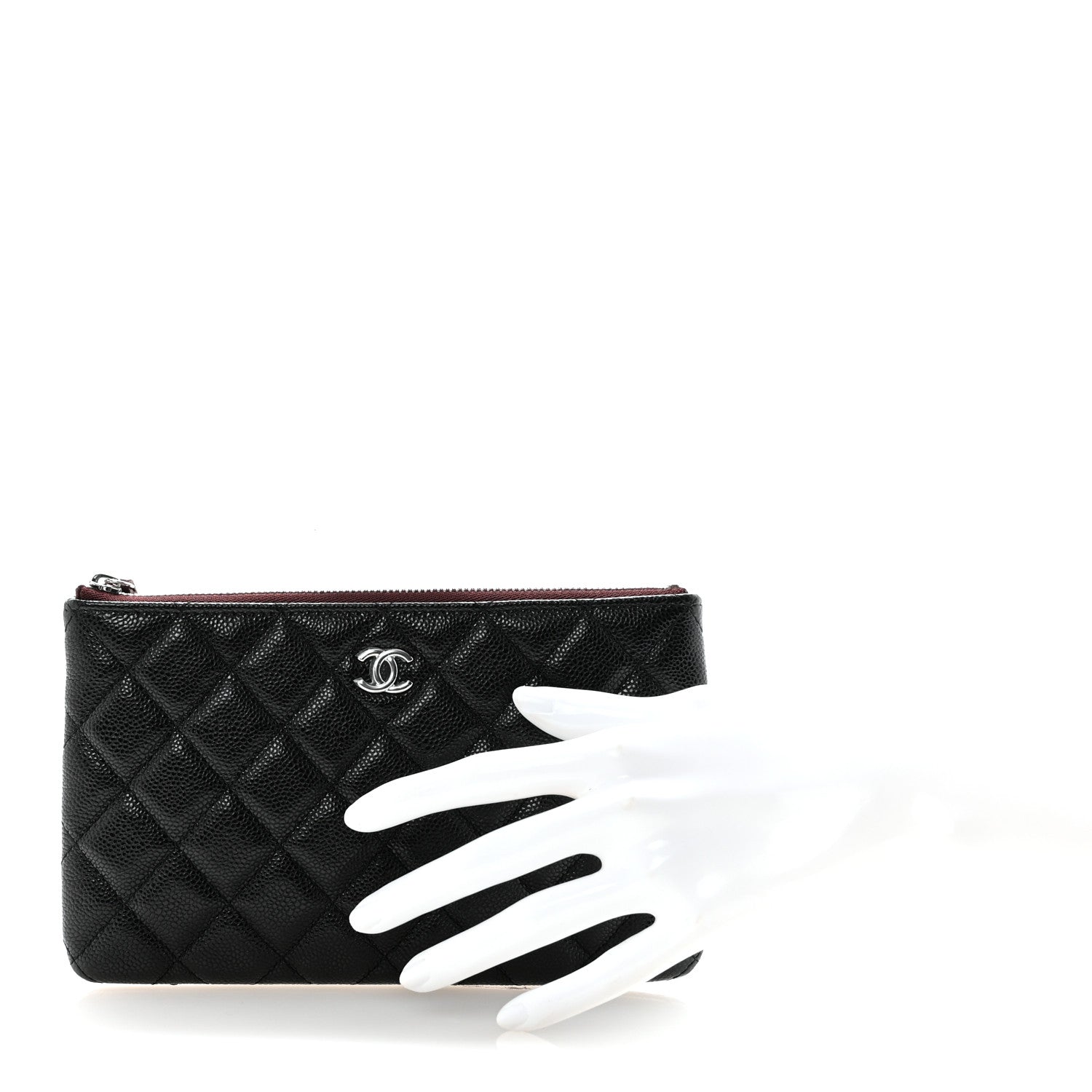 Caviar Quilted Cosmetic Case Black