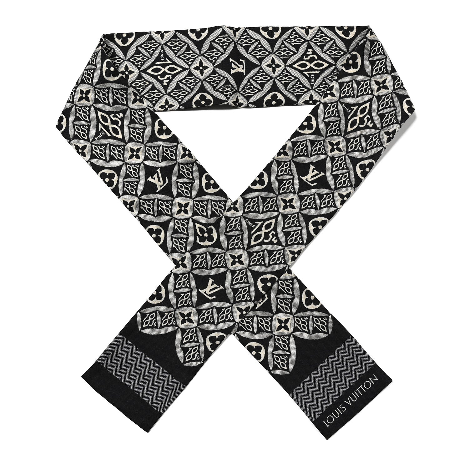 Louis Vuitton Silk Since 1854 Bandeau Gris