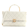 Chanel Caviar Quilted Medium Carry Me Top Handle Flap Light Blue