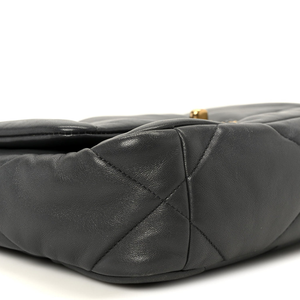 Chanel Lambskin Quilted Medium Chanel 19 Flap Dark Grey