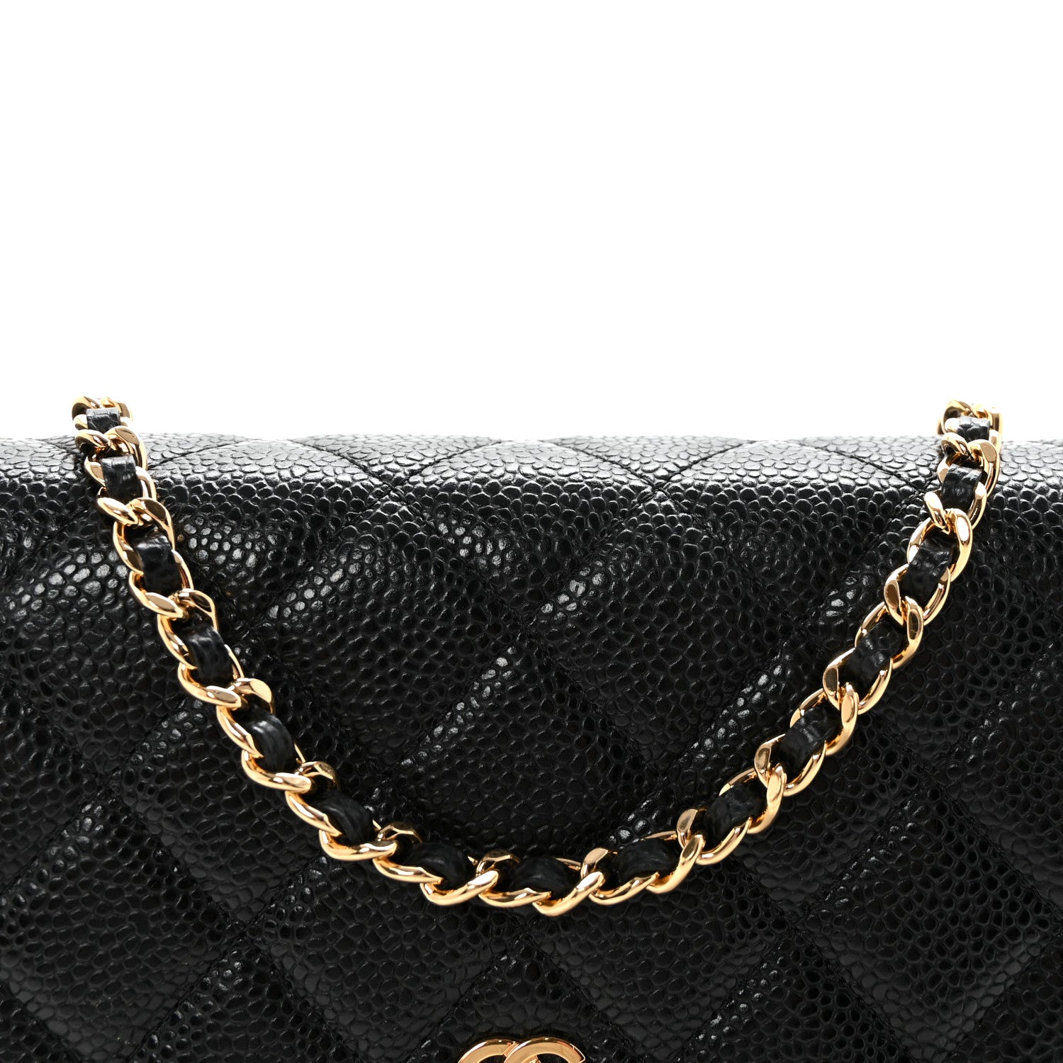 Chanel Caviar Quilted Wallet on Chain WOC Black