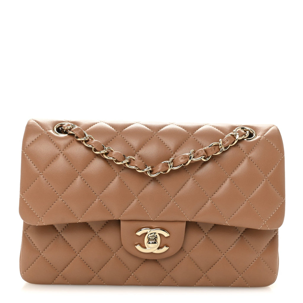 Chanel Lambskin Quilted Small Double Flap Brown