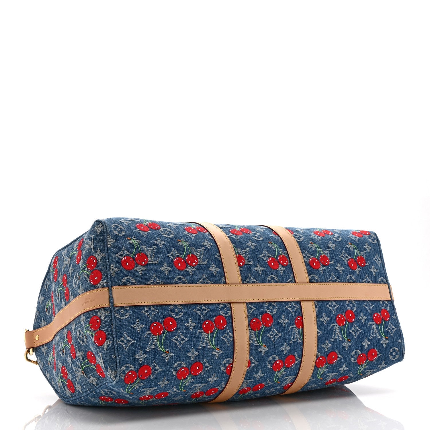 Louis Vuitton LV X TM Monogram Denim Cerises Keepall Bandouliere 45 Blue