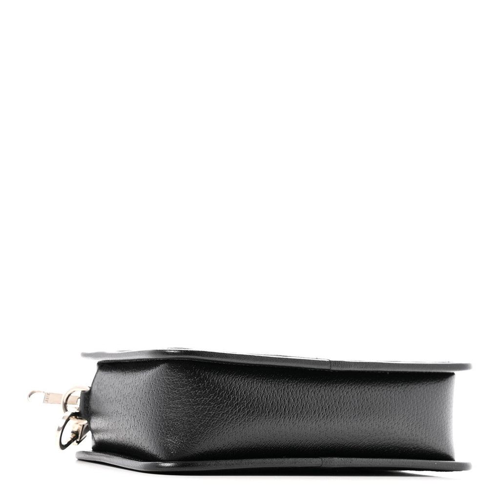 Gucci Monogram Jumbo GG Textured Dollar Calfskin Web Mini Crossbody Bag Black
