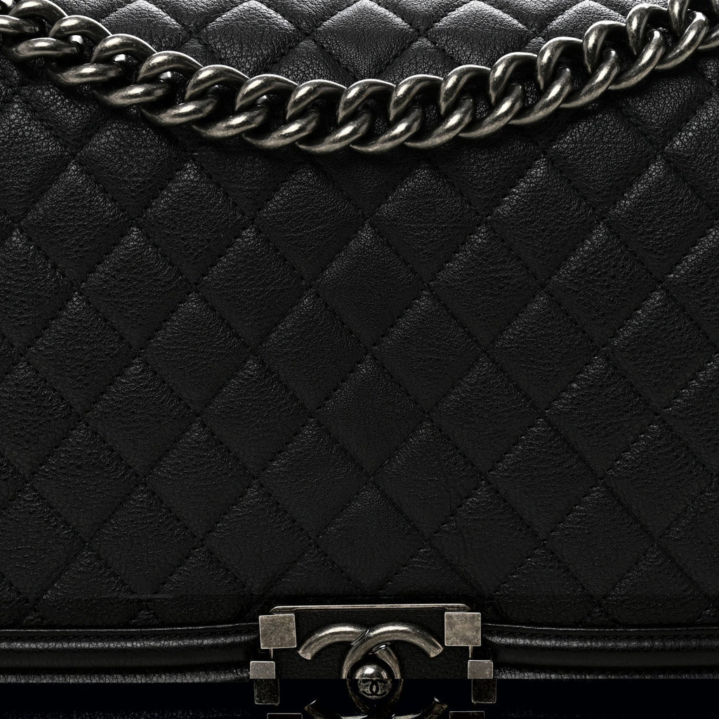 Chanel Grained Calfskin Quilted New Medium Boy Flap Black