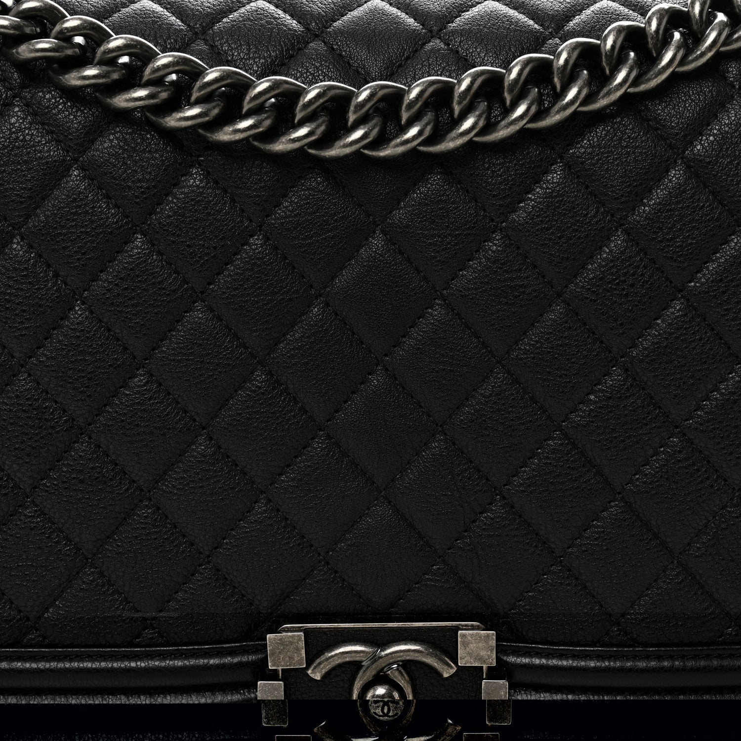 Chanel Grained Calfskin Quilted New Medium Boy Flap Black