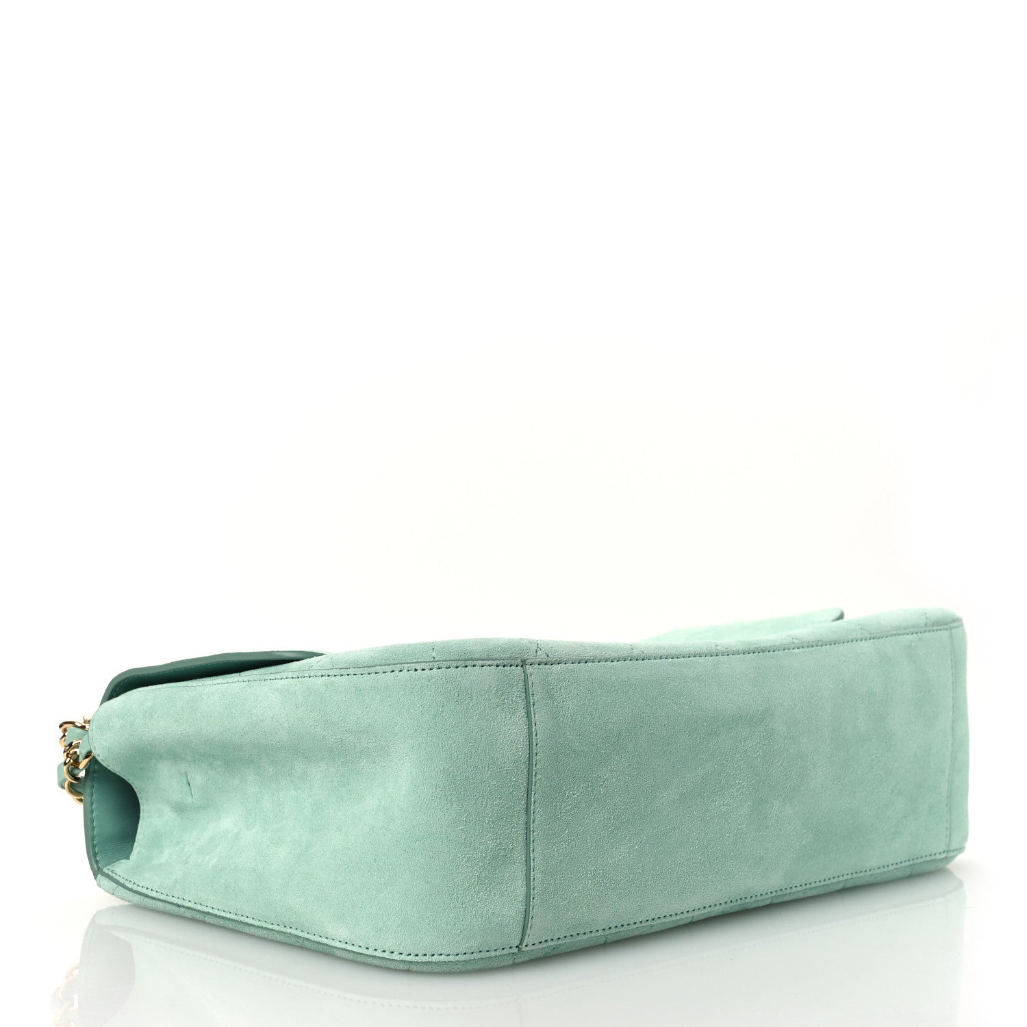 Chanel Suede Calfskin Small Souplissimo Maxi Flap Green