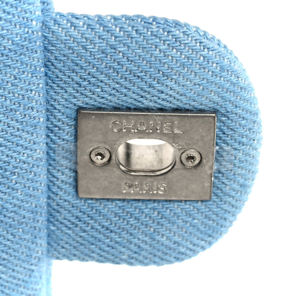 Chanel Denim Quilted Sweetheart Mini Flap Blue
