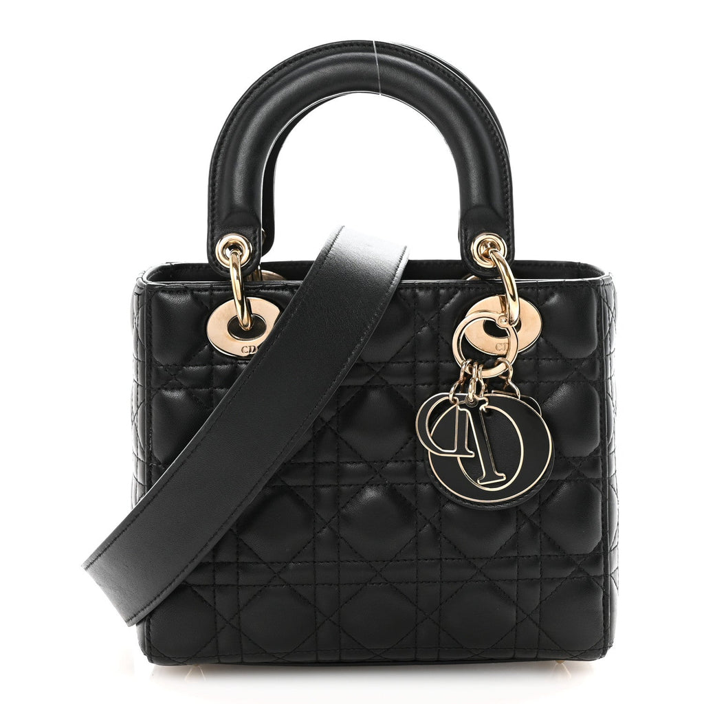 Christian Dior Lambskin Cannage Small My ABCDior Lady Dior Black