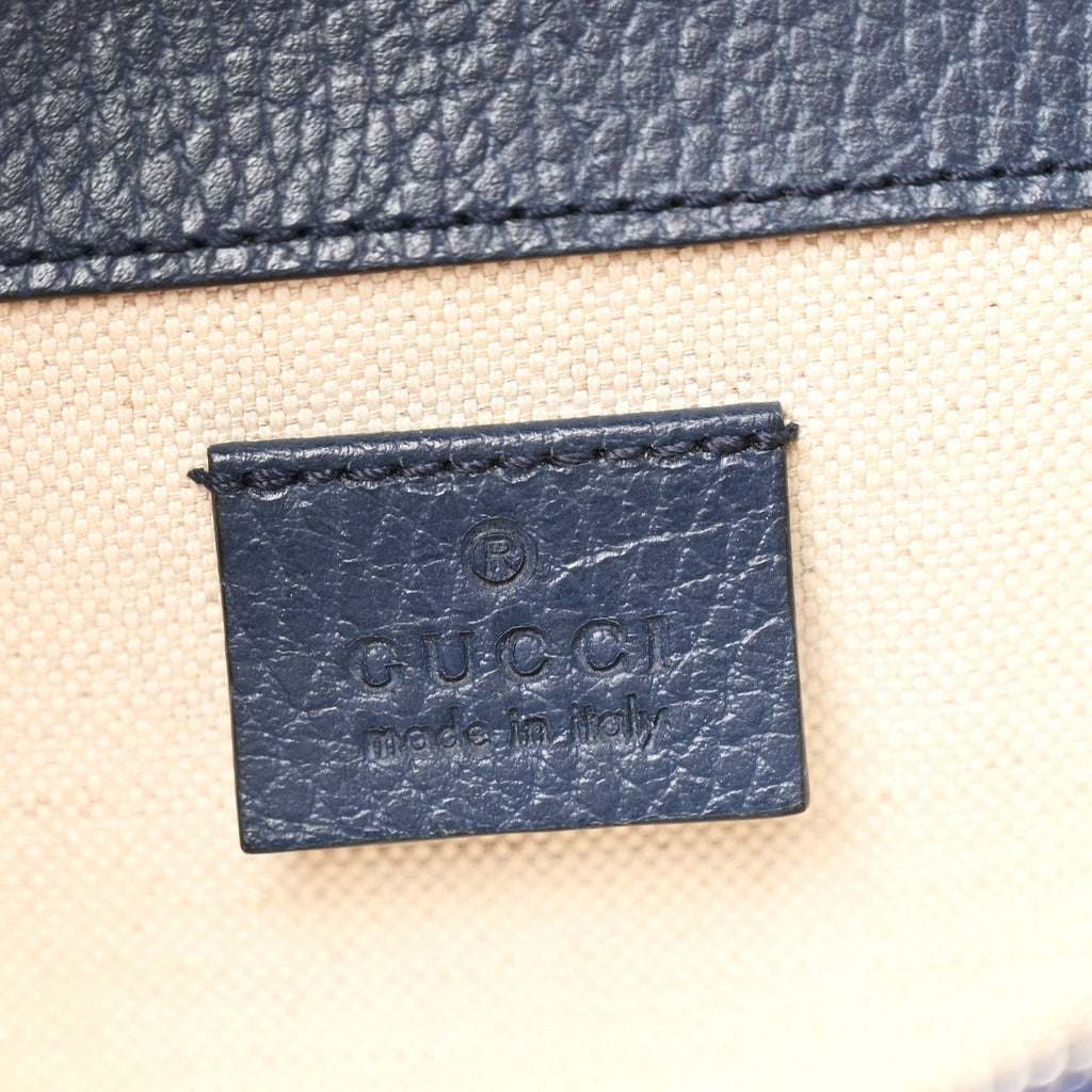 Gucci Dollar Calfskin Crystal Small Dionysus Shoulder Bag Blue Agata Montana Sapphire