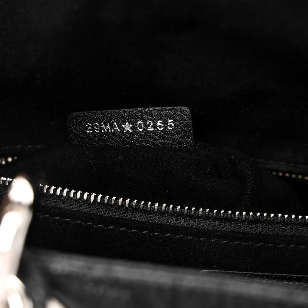 Christian Dior Grained Calfskin Cannage Medium Lady Dior Black