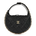 Chanel Lambskin Quilted Chain Around Pouch Black
