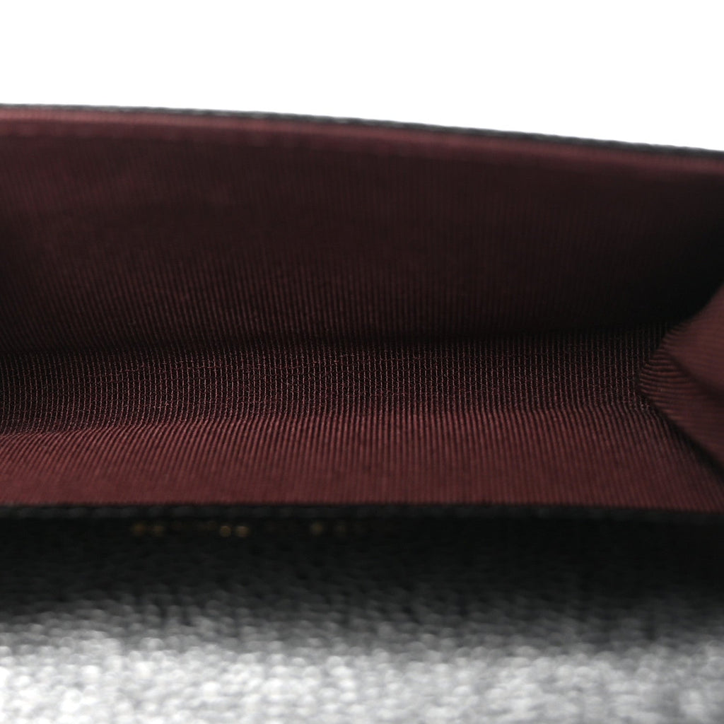 Caviar Quilted Flap Card Holder Wallet Black